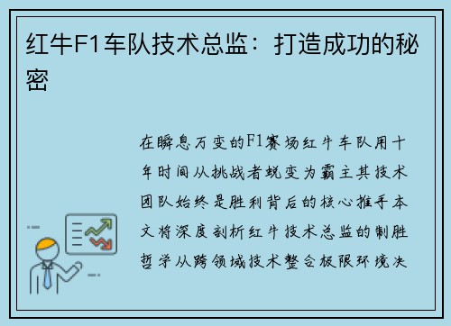 红牛F1车队技术总监：打造成功的秘密
